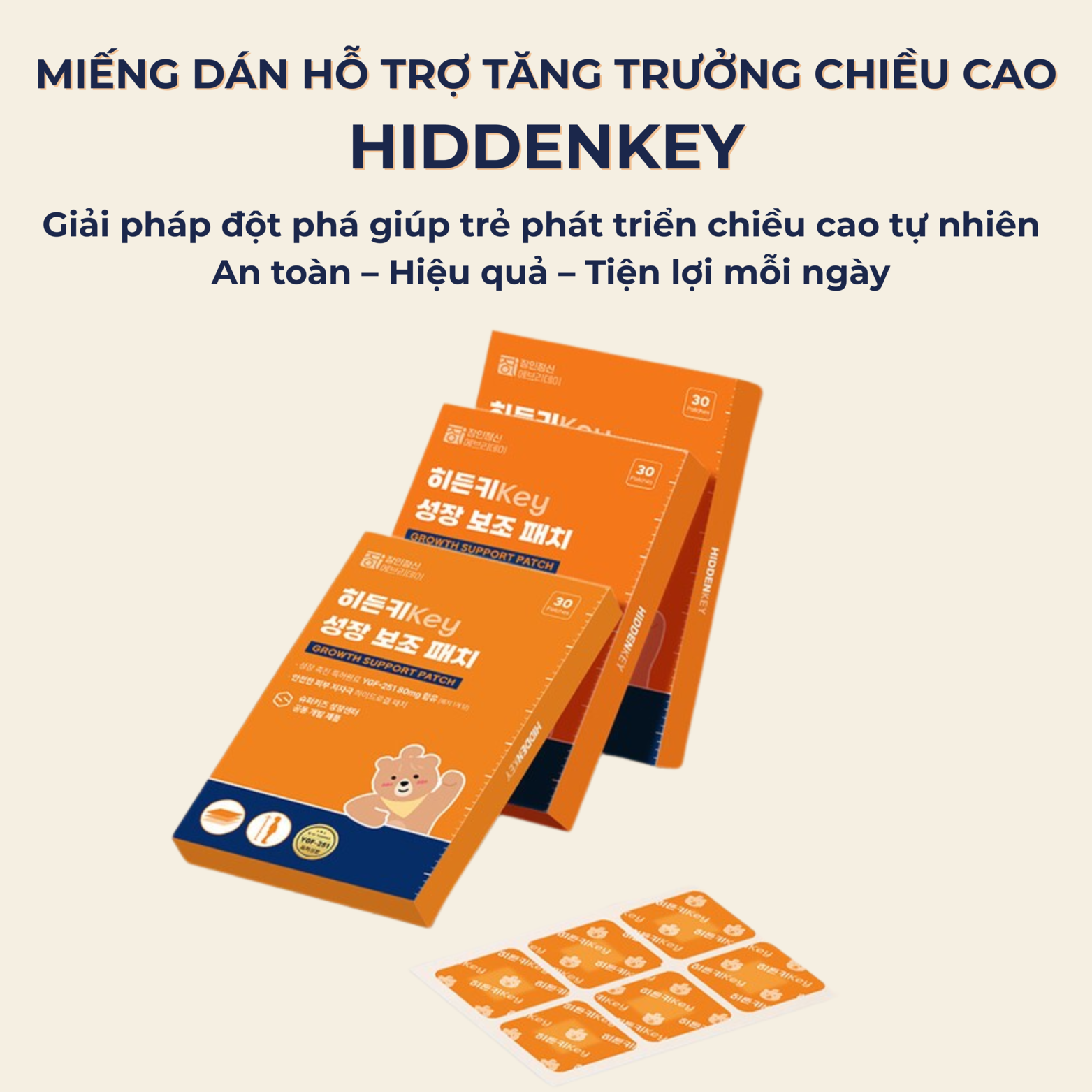 Miếng Dán Hỗ Trợ Tăng Trưởng Chiều Cao Cho Trẻ Em HiddenKey