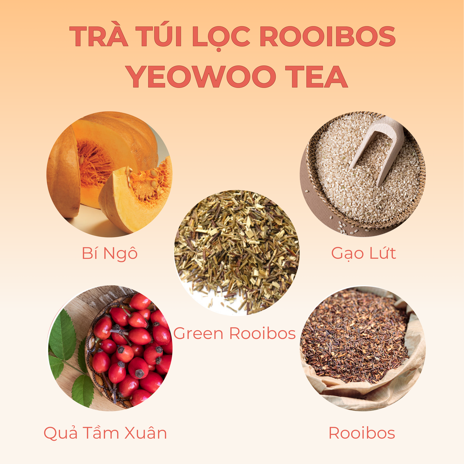 Trà Túi Lọc Thảo Mộc Rooibos Yeowoo Tea 20 Gói