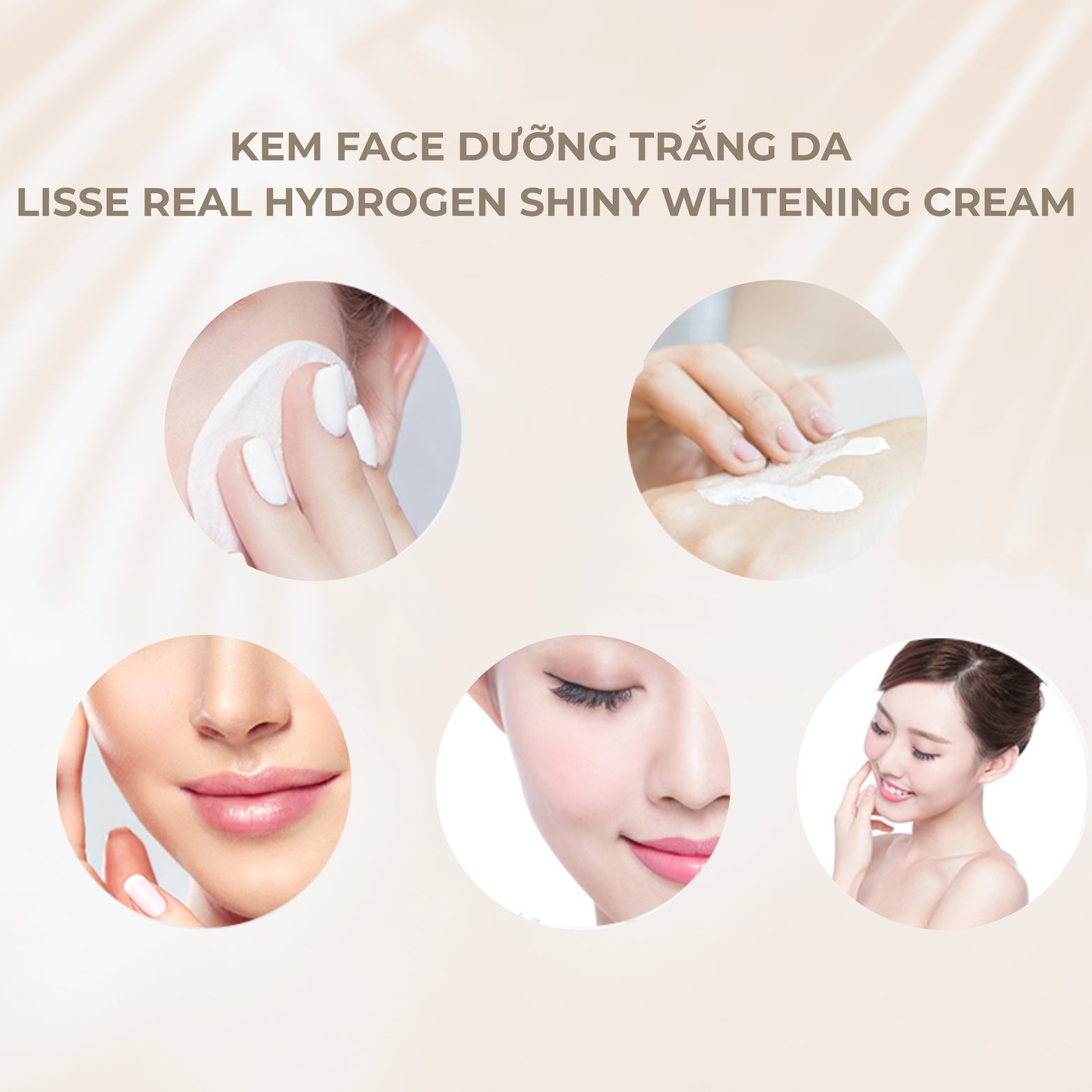 Kem Face Dưỡng Trắng Da Lisse Real Hydrogen Shiny Whitening Cream Tuýp 50ml